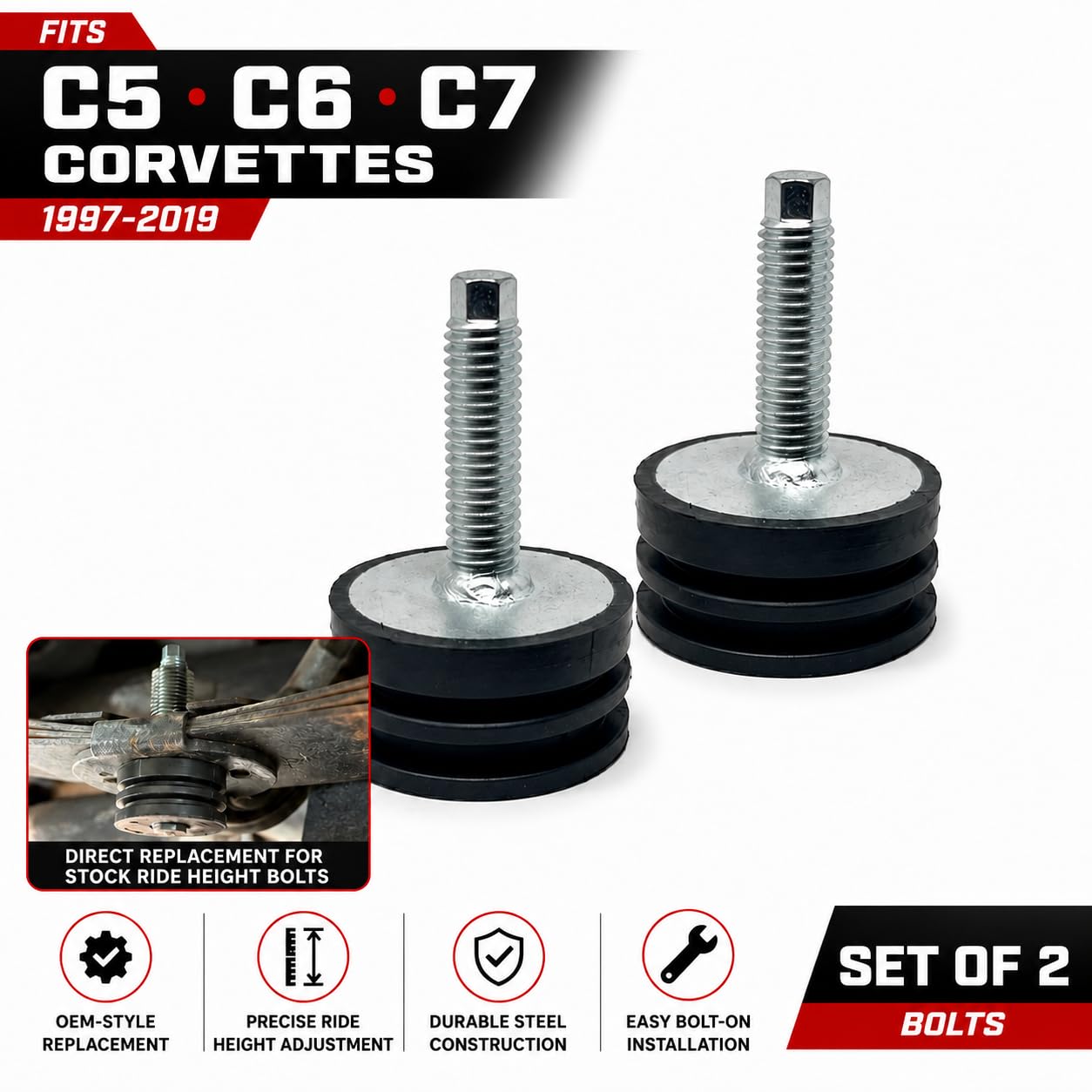 Amazon.co.jp: C5 C6 C7 コルベットライド高さ調整ボルト - ストック