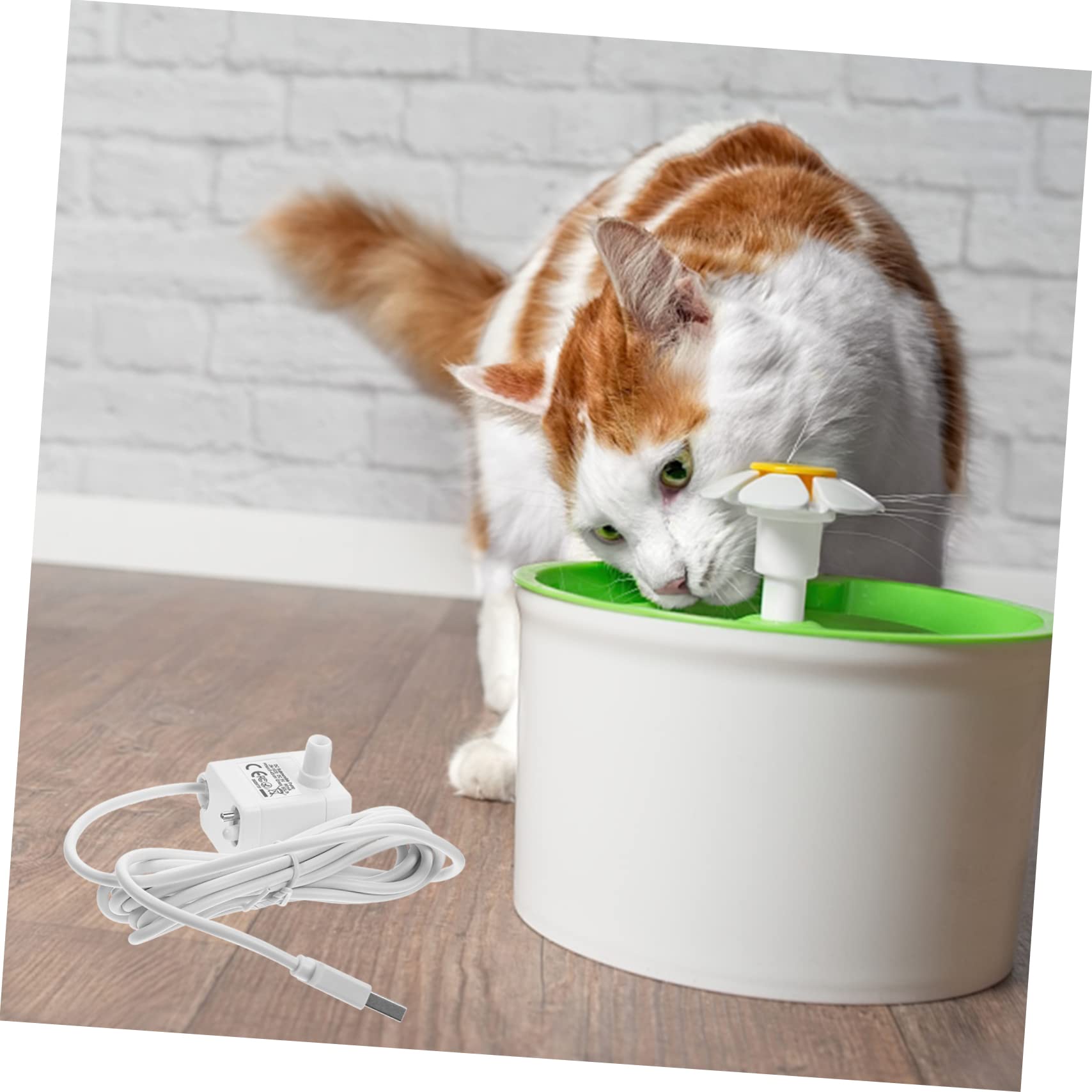Bomba de Repuesto para Fuente de Agua de Gatos 5v1a Luz | Abs Blanco, Sumergible para Dispensador de Mascotas, Incluye Cable Usb, Uso en Hogares y Tiendas