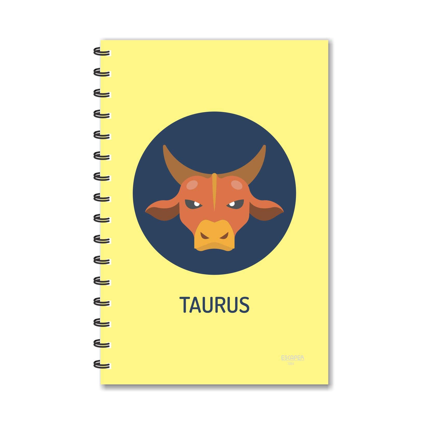 ESCAPER Taurus Designer Zodiac Notebook | Ruled - A5 Size 5.5 x 8.5 inch Zodiac Sign Notebook | Zodiac Notebook | Astrology Notebook | Horoscope Notebook
