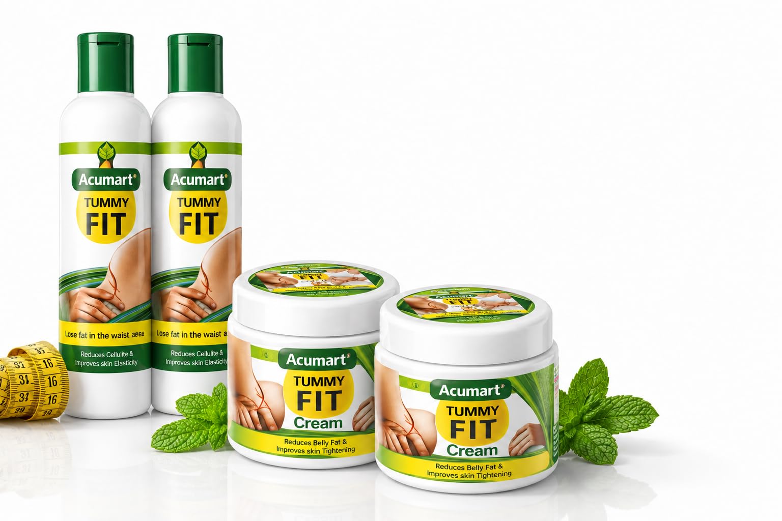 Belly Slimming Oil | Herbal Body Massage Oil & Firming Cream for Abdomen, Waist, Stomach & Body Care | Moisturizing, Nourishing & Skin Firming Formula | 200ml Oil + 200g Cream | For Men & Women-image-3
