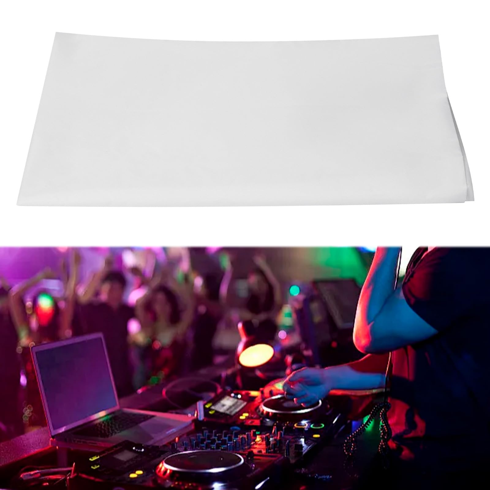 Bacacoo DJ Display Stand Scrims, DJ Event Booth Facade Scrims, Portable DJ Facade Booth Table Scrims, for DJ display stands Stage or Studio Use 47.6 * 23.6 * 45.3in (White)