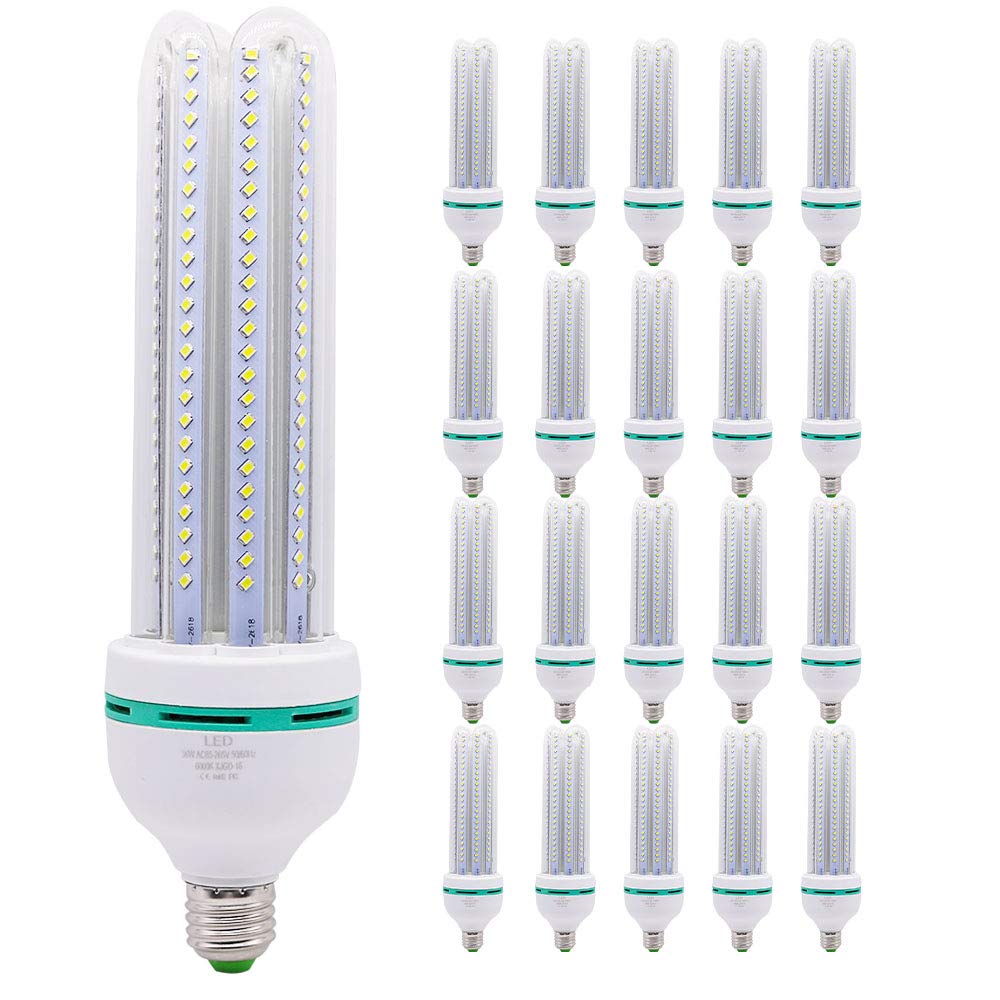 Xindaxin® E27 Mais Glühbirne Beleuchtung LED Leuchtmittel,Nicht dimmbar,36W 6000K Kaltweiß,Geringer Stromverbrauch,20er-Pack