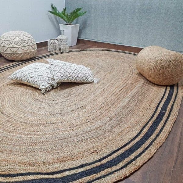 Natural Organic Jute Handmade Braided Rugs| Jute Large Area Rug 6x9 Ft (6x9 ft)