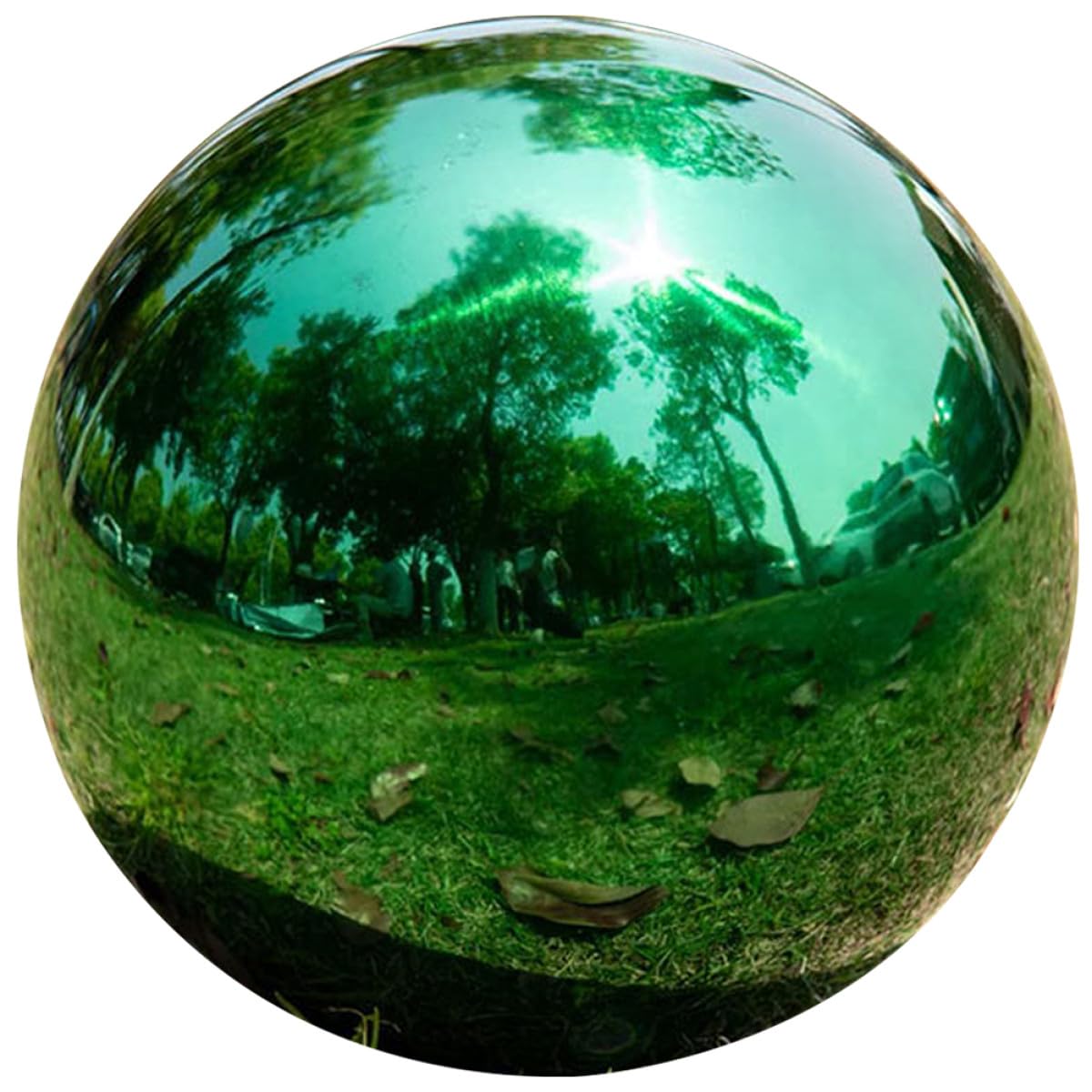Boule de jardin miroir haut de gamme 180mm en acier poli brillant