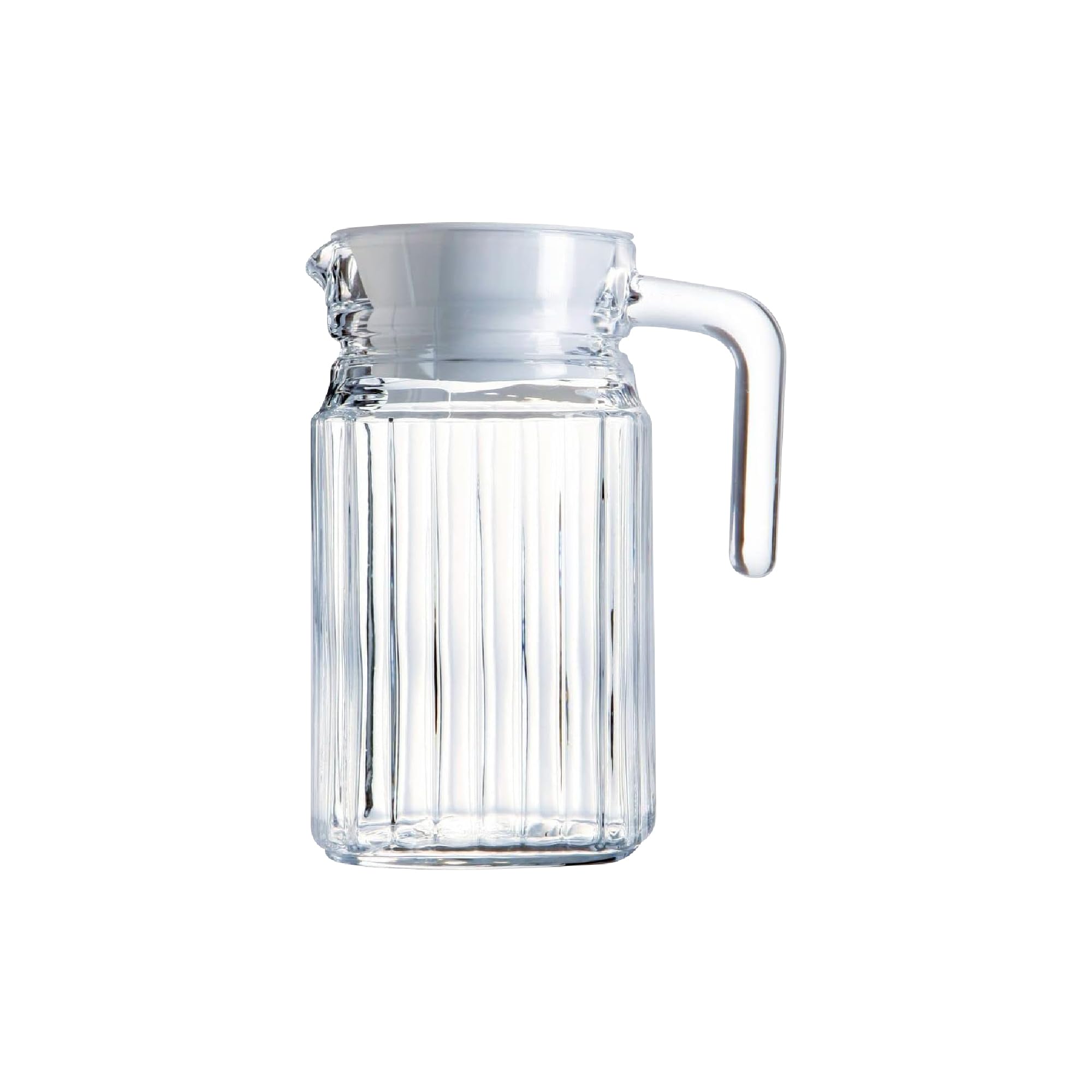 Glassy Transparent Fridge Water Fruit Juices Liquors Jug with Lid 600ML Capacity (600 ML)