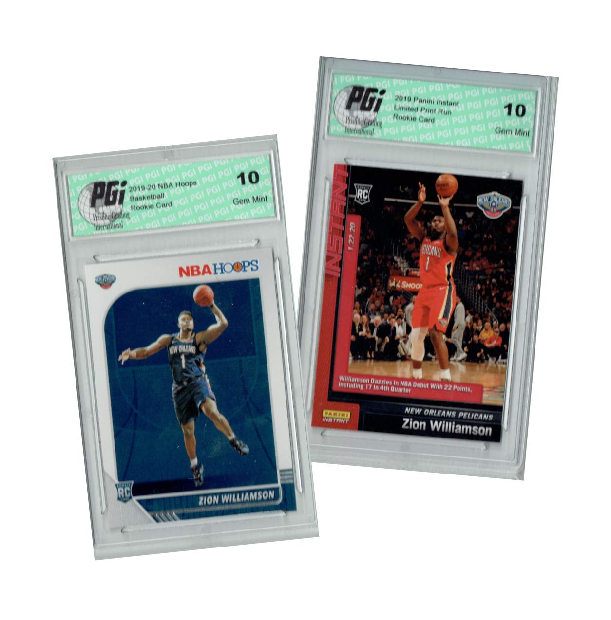 Amazon.com: Zion Williamson 2019 Panini Instant #76, Hoops #258 2) Rookie  Card Lot PGI 10 : Collectibles & Fine Art