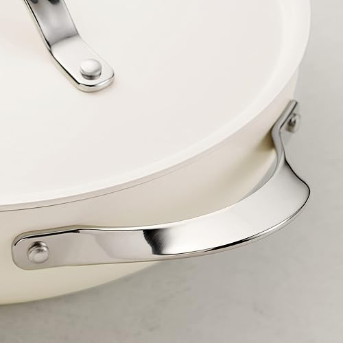 Miniatura 5 de Tramontina Sartén All in One Plus, cerámica antiadherente de 5 cuartos de galón (blanco pergamino), 80110083DS