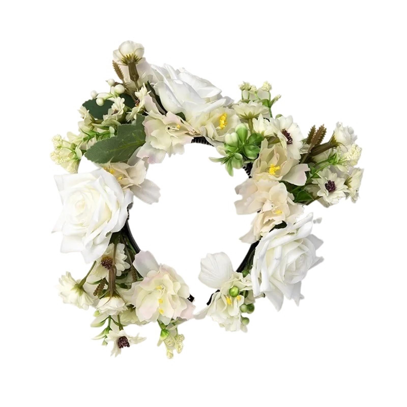 Corona di Fiori per Capelli Ornamento Floreale for Copricapo di Fiori Artificiali da Viaggio da Donna(Color2)