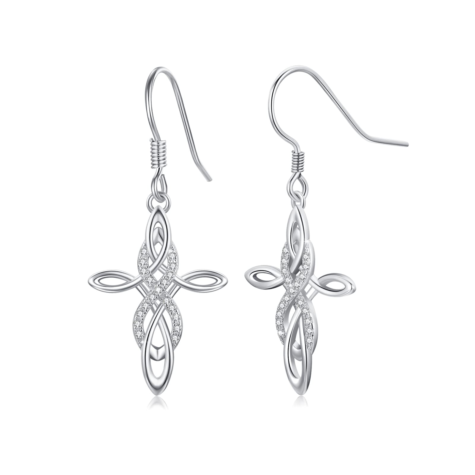 ConBo925 Sterling Silver Panda/Celtic Knot/Parrot/Bird/Moonstone/Snake Drop Dangle Earrings 925 Sterling Silver Hypoallergenic Dangling Earrings Jewelry Gift for Women Girls Daughter