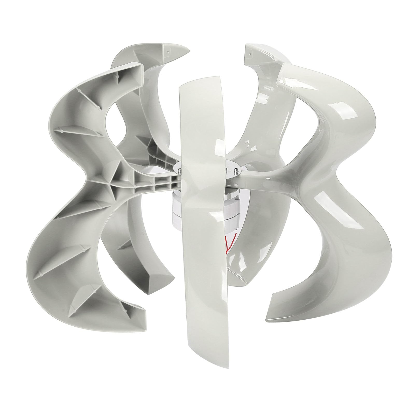 Keenso Generatore Eolico Efficiente Montaggio su Telaio Apparecchiature di Alimentazione per gli Appassionati di Energia Rinnovabile Kit a 5 Pale in Fibra di Nylon Bianco (24V)