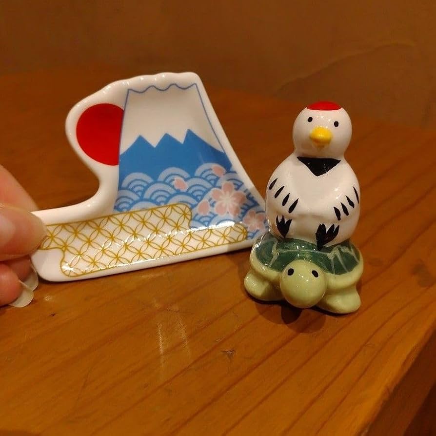 鶴 亀の置物