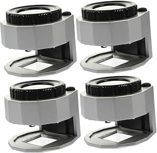 4 Sets jewelry magnifying glass portable microscope handheld microscope LED magnifying glass coins magnifier LED magnifying mirror 30x microscope gems magnifier lighted eye loupe