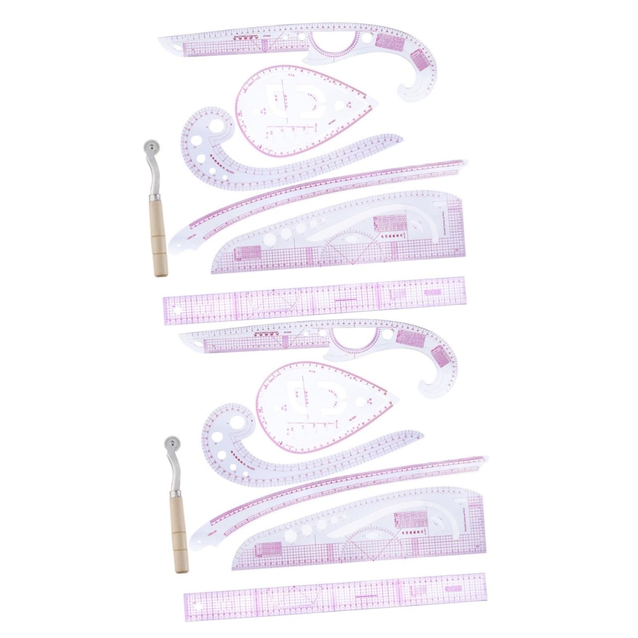 Uonlytech 2 Sets Schneidelineal Set Lineal Französisches Metrisches Nählineal Modisches Flexibles Kurvenlineal Messlineale Messmusterlineal Zum Schneidern Von Kleidung
