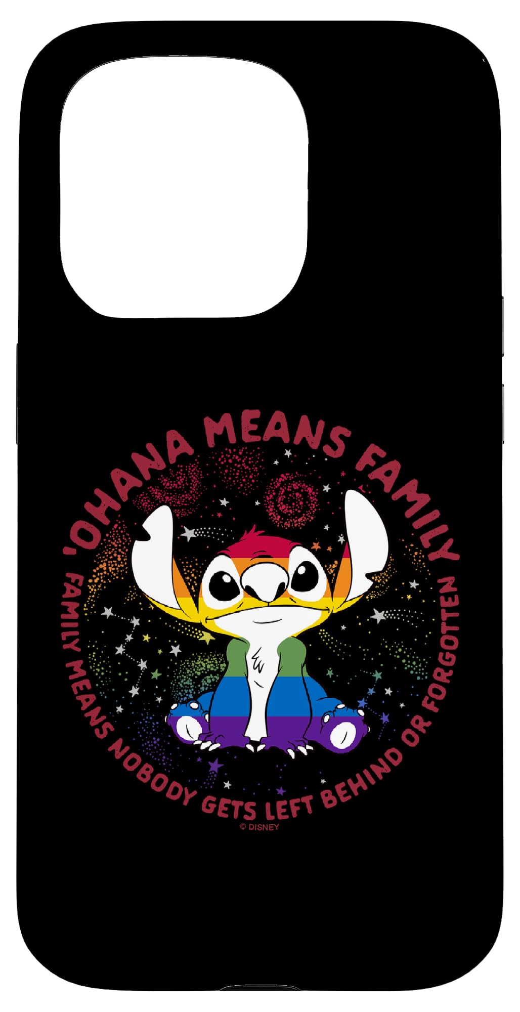 Disney Lilo & Stitch Colorful Stitch Ohana Means Family Case for iPhone 15 Pro