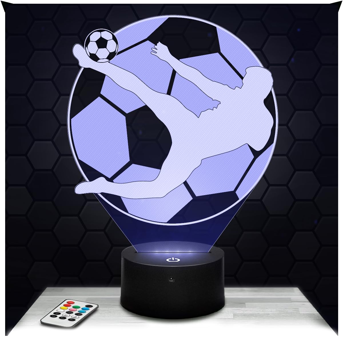 Lampephoto.fr - 3D Football Soccer Lamp Touch Night Light Led Team Sport, 3D Hologram Effect, Football Gift Idea Christmas Birthday Boy