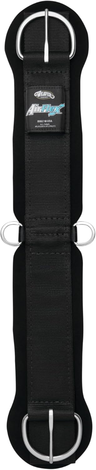 Airflex ?Straight Horse Cinch, Anti-Slip Nylon Webbing Saddle Cinch Girth with Flat Buckle, Western Horse Riding Supplies, ?Black