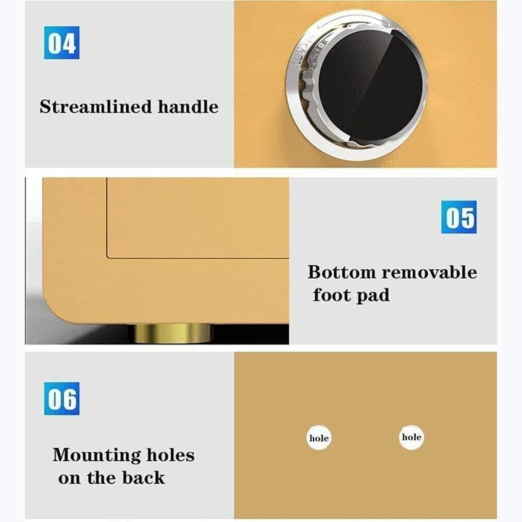 Fireproof Waterproof Safes and Money Box, Security Boxes for Home, Cabinet Safes, Home Safes, Mechanical Combination Lock, Steel Mechanical Anti-Theft Password Key Password