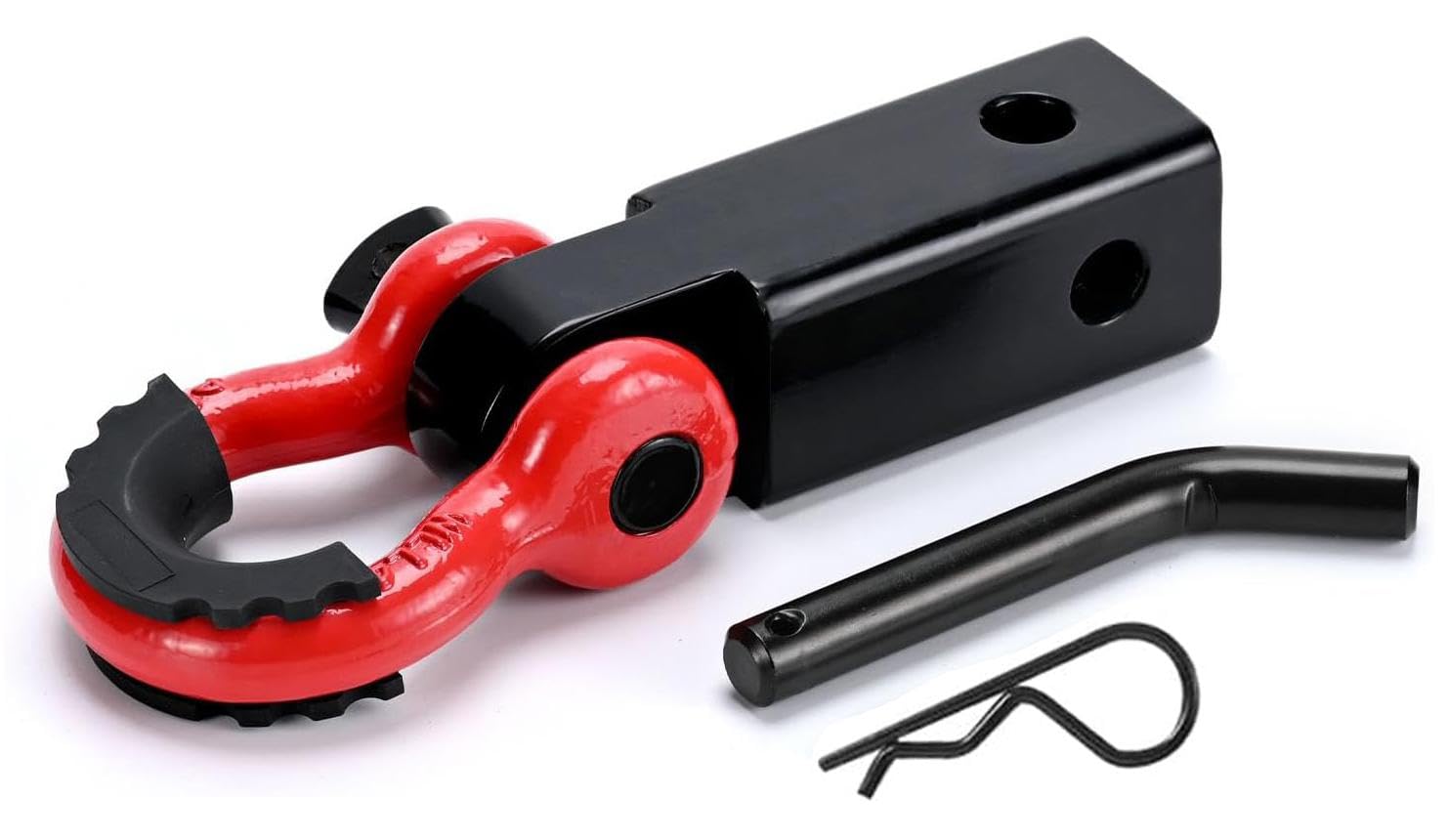 Receptor de Enganche de Grillete de Coche 2 Pulgadas, 3/4" D-Anillo y Pasador, Coche Universal Gancho de Remolque, para Camiones Jeeps Fuera de la Carretera de Recuperación