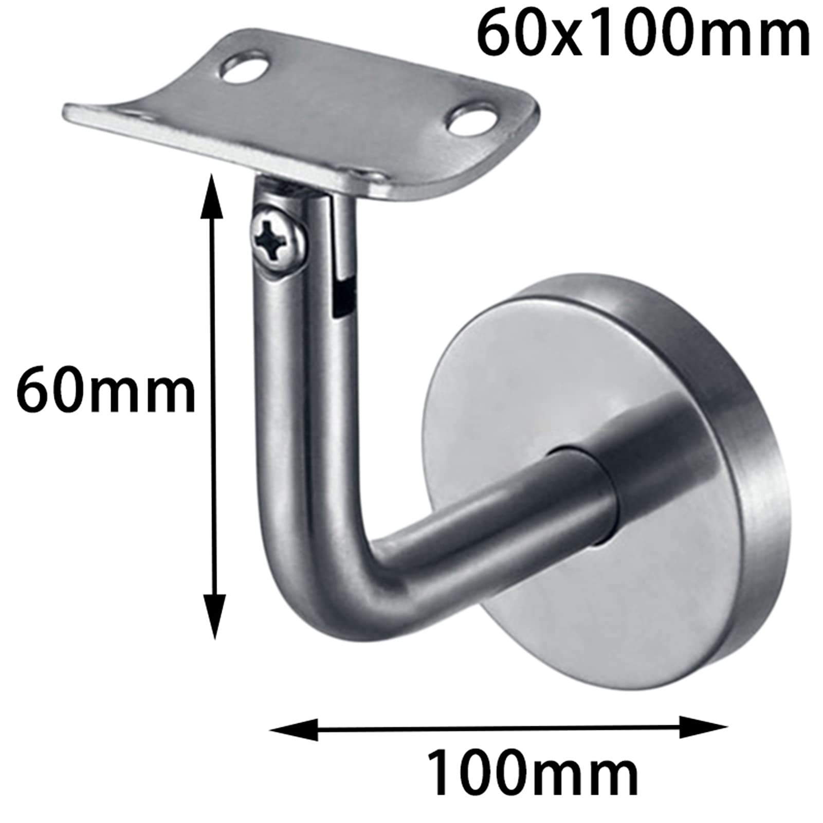 5 soportes de acero inoxidable para barandilla, soportes de pared de 60 x 60 mm, ideales para decoración del hogar y decoración del hogar