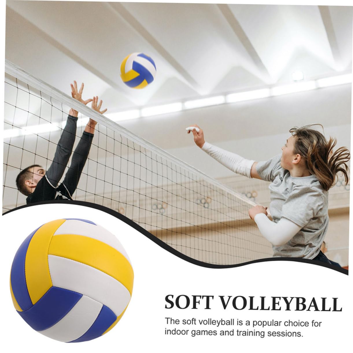 ibasenice Voleibol de Entrenamiento para Interiores y Exteriores Pelota de Práctica Deportiva Diseño Vibrante y Duradero para Jugadores de Secundaria Cumple con Estándares de