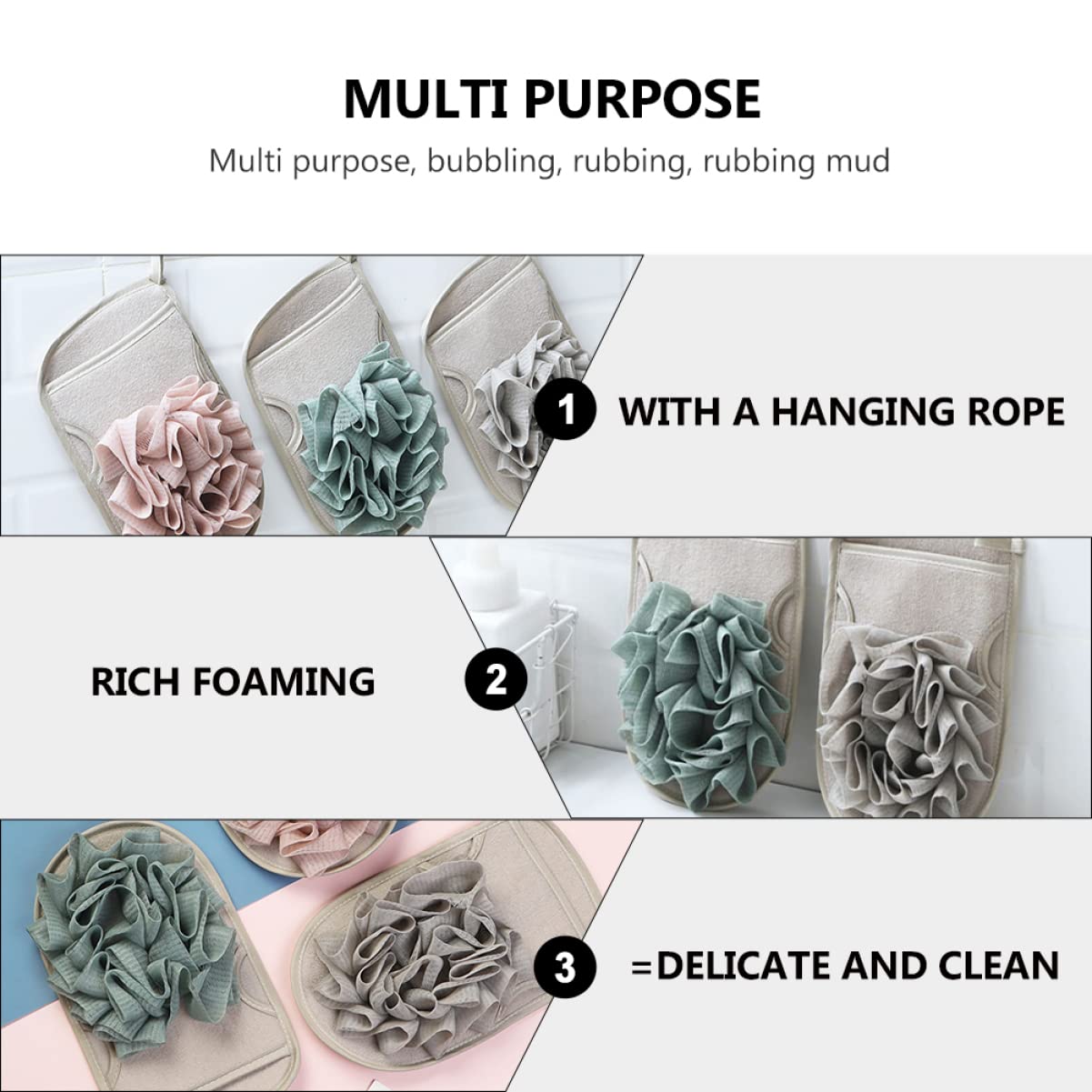 FRCOLOR 9pezzi Guanto Esfoliante Per Doccia Da Vari Guanti Per Bagno Pratici e Confortevoli Per Esfoliare La e Rimuovere Impurità Utilizzabili Per Igiene Quotidiana