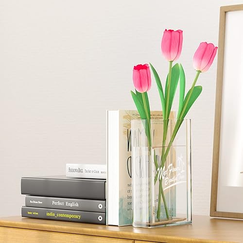 Miniatura 3 de Florero para flores, florero para decoración de habitación, bonito jarrón acrílico, regalos únicos para mujeres, jarrón estético moderno para