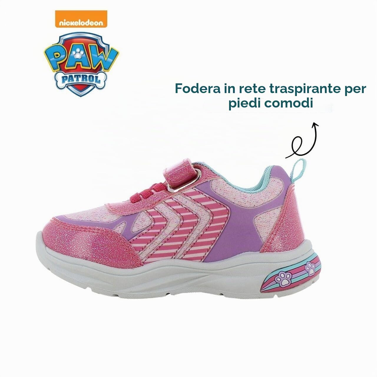 Leomil Paw Patrol Scarpe Bambina con Luci Sneakers | Scarpe da Ginnastica Bambina, Leggere e confortevoli, Perfette per la scuola e il tempo libero, Nickelodeon