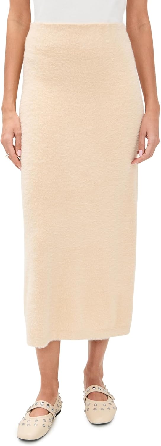 LE BOP Women's Fuzzy Midi Skirt