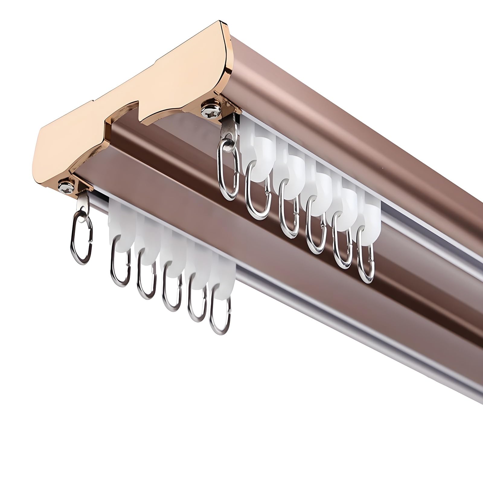 Rail de Rideau en Aluminium fixé au Plafond, séparateur de pièce à 2 Voies pour Rideaux Transparents 2,7 m (8,9 pi) d Idéal pour Les balcons, Les hôtels et Les VR.