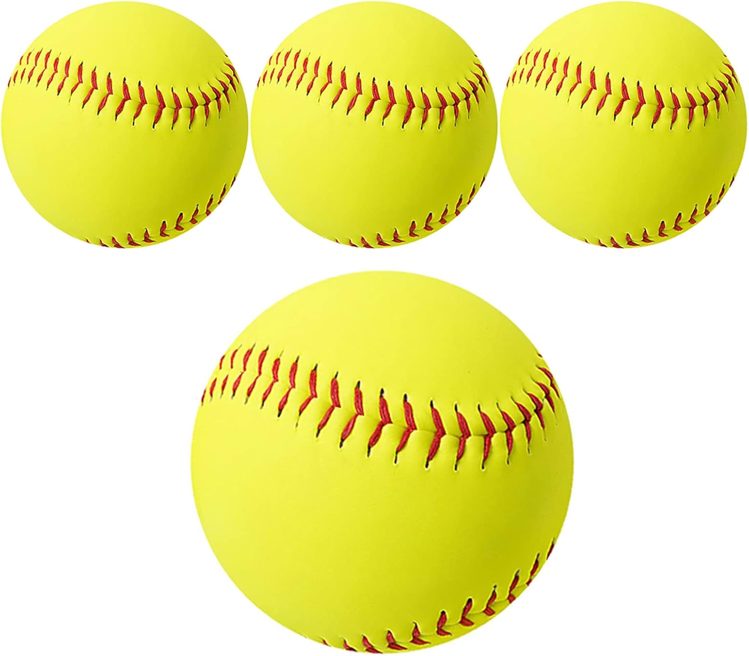 Oeab Sports Practice Softballs 4 Pack 12Inch Yellow