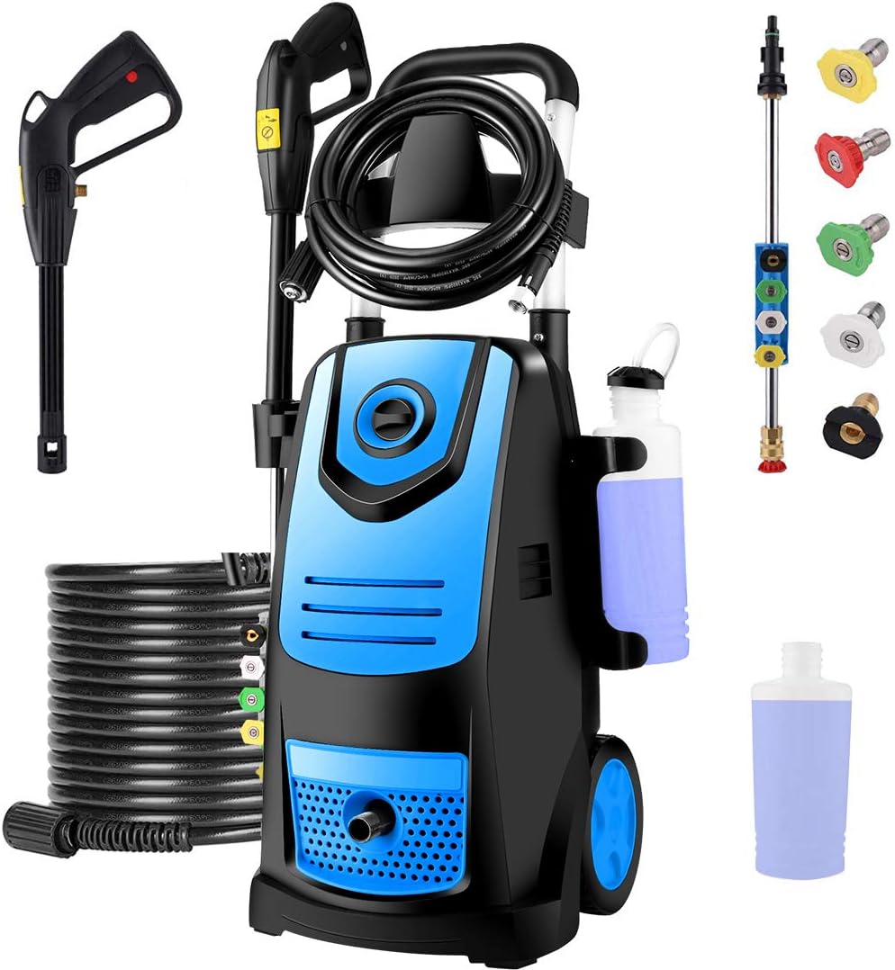 ??????? ???????? ???????? ??????, ?.???? ????? High Power Washer with 5 Nozzles Soap Bottle for Cleaning Car/Driveway/Patio Blue-1