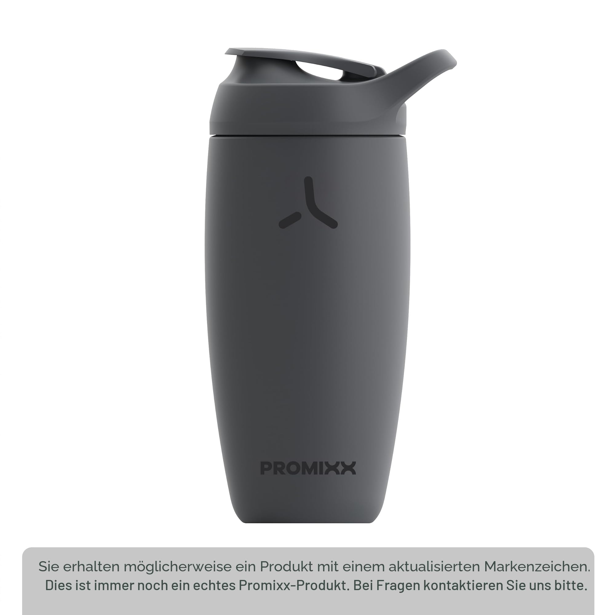 Promixx PURSUIT Eiweiß Shaker Flasche Neue Edition – Isolierte Edelstahl-Wasserflasche und Mixerbecher, 550ml, Graphitgrau