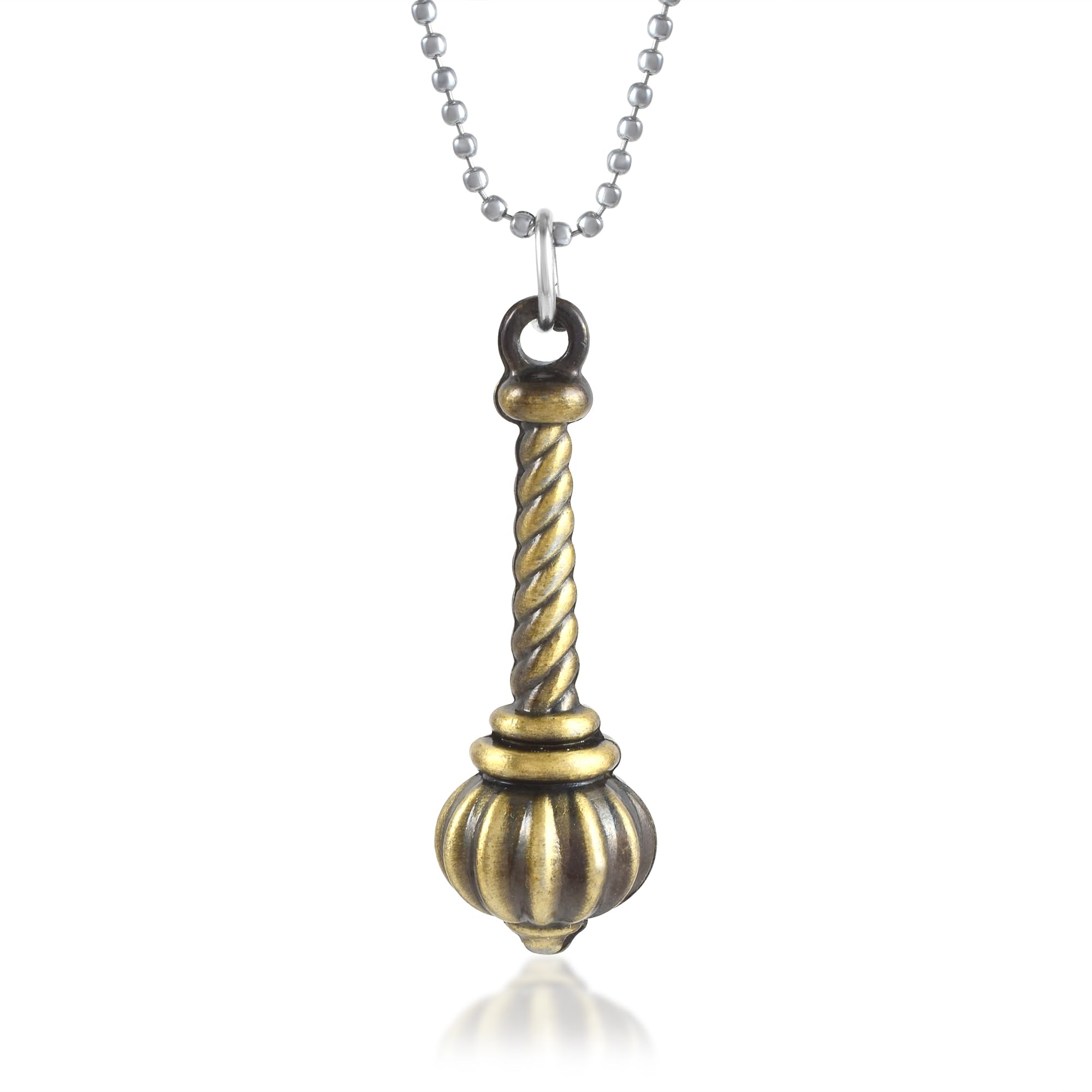 Stainless Steel Gold Plated Lord Hanuman Ji Bajrangbali Gada Mace Pendant With Chain Religious Jewellery-image-13
