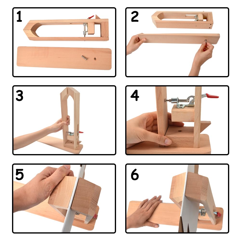 Pony con cuciture in legno con rotazione a 360°, kit di morsetti per