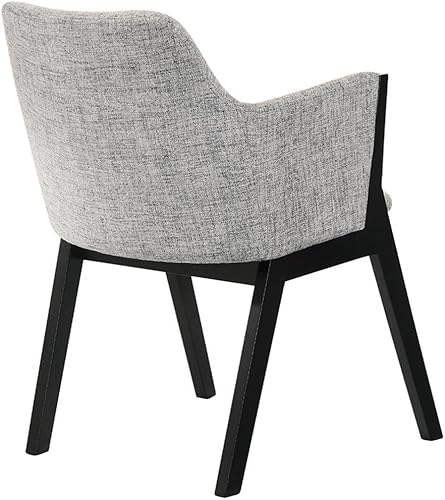 Miniatura 6 de Armen Living Renzo - Juego de 2 sillas auxiliares de comedor de madera de tela ligera, 18 pulgadas SH, gris/negro Gris /
