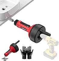 POPULO PMDA-5 Auto-Feed 17FT Drain Snake Auger with Drill Adapter - Hair Remover for Kitchen Bathroom Shower Sinks