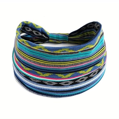 Miniatura 7 de 3 diademas anchas con estampado vintage para mujer, para yoga, aeróbicos, deportes y uso diario, estilo 1
