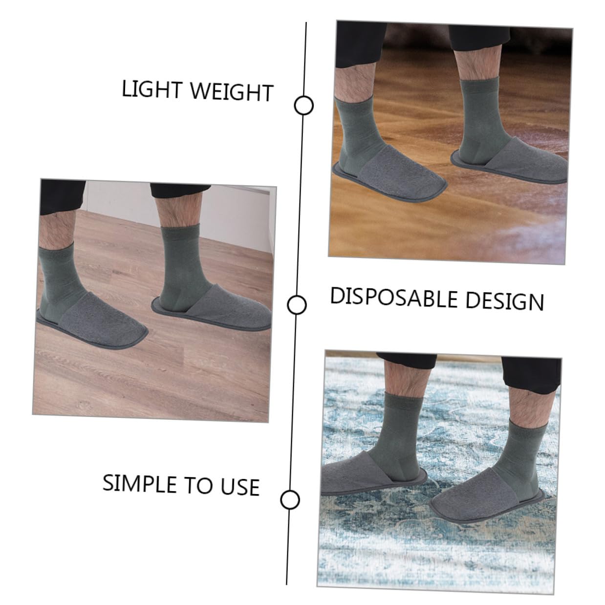 Baluue 20 Paia Pantofole da Viaggio Pieghevoli Unisex Leggere e Traspiranti Pantofole Portatili Monouso per Hotel Spa e Uso Domestico Comode per Viaggi e Ospiti