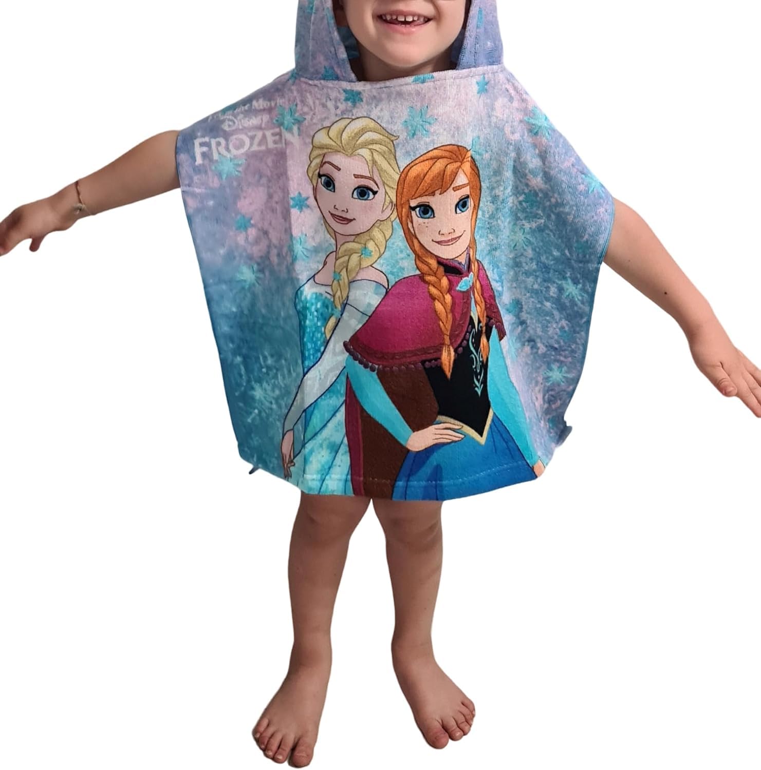 Asciugamano Con Cappuccio Frozen Per Bambine - Poncho Spiaggia/Piscina, Cotone, 55x110 Cm - Foto 9