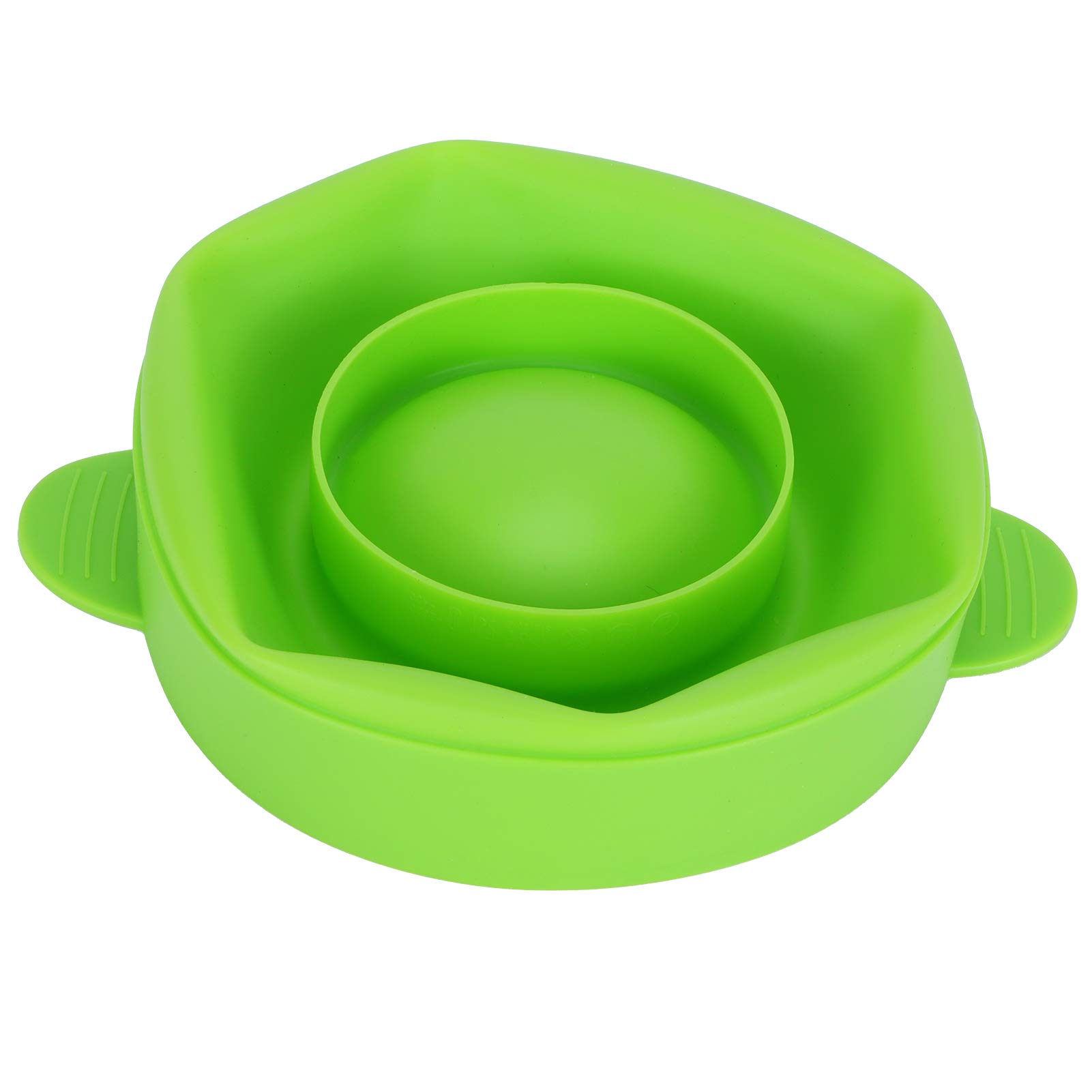 Cubo plegable de silicona para hacer palomitas de maíz con tapa, accesorio de cocina, apto para microondas, plegable, para uso doméstico y de oficina (With handle-green)