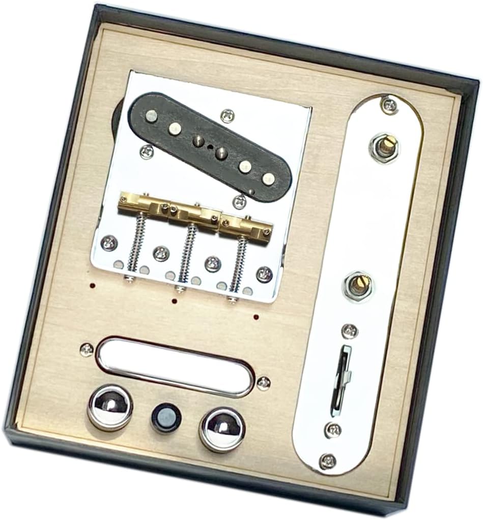 Combos of Prewired Electric Guitar Control Plate System, Compensated Brass Saddles Bridge Plate Loaded Alnico V Single Coil Neck Bridge Pickups Set, Chrome-02A