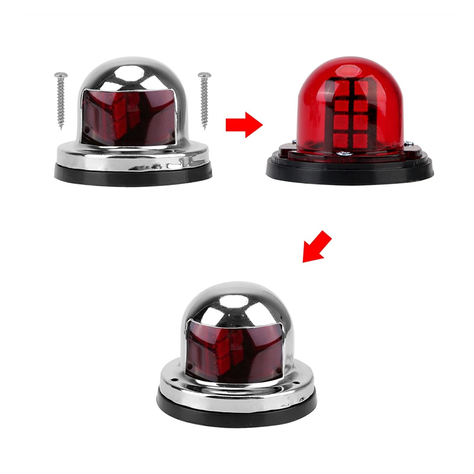 Luces de navegación Luz de señal de Advertencia de Acero Inoxidable de 2 Piezas para la lámpara de navegación de yate Marino Verde a Prueba de Agua Verde DIRIGIÓ Luces de navegación