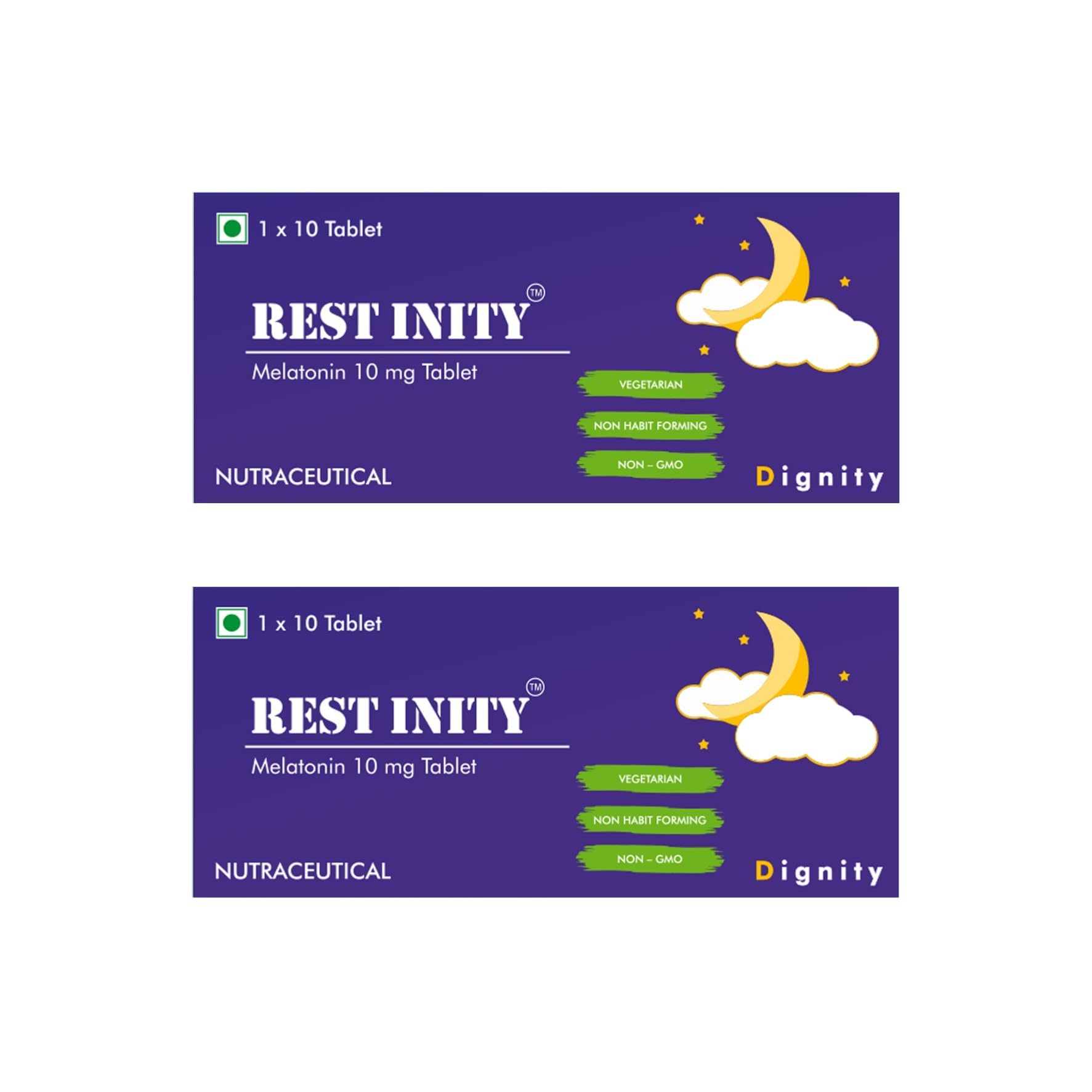 Restinity Melatonin 10mg Tablets | Natural Sleep Aid for Faster Sleep & Better Rest | Reduces Sleep Troubles, Relieves Jet Lag & Light Sleepers | 10 Tablets per Strip | Pack of 2-picture-36