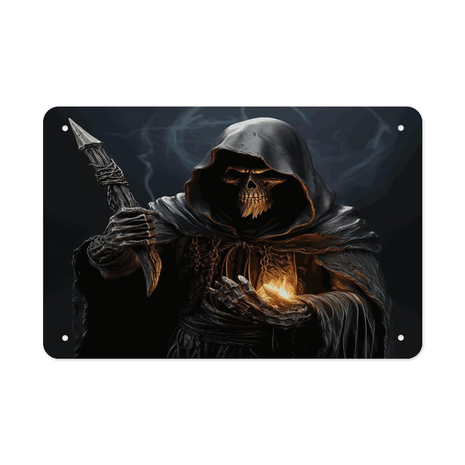 Fekiloot Style Grim-Reaper Metal Signs Wall Art Tin Sign
