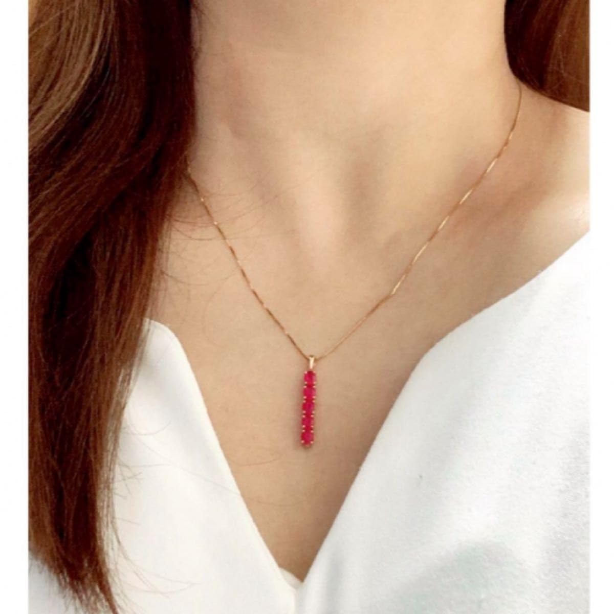 お値引き❣️gstv新品K18PGルビーペンダントトップIライン約1.40ct お値引き❣️gstv新品K18PGルビーペンダントトップIライン約1.40