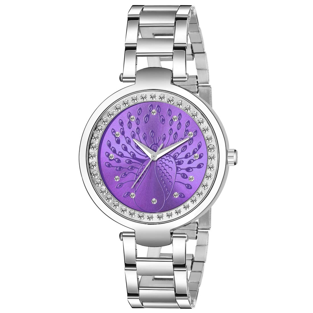 Acnos Stainless Steel Premium Purple Dial Round Diamond Silver Chain Belt Mt Analogue Watch For Girls And Women Pack Of - 1 (Mt-209), Silver Band (B08DJ6645V) Amazon Price History, Amazon Price Tracker