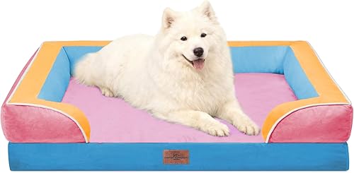 Miniatura 199 de Comfort Expression - Cama ortopédica perros pequeños, 20 x 14 pulgadas, impermeable, espuma soporte cartón de huevo, cojines extraíbles, sofá con