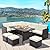 Tangkula 7 Pieces Wicker Patio Furniture Set, Rattan Sofa with Coffee Table, Ottomans & White Cushions, Sectional Conversation Sofa Set for Porch, Poolside, Balcony Yard Garden (White)