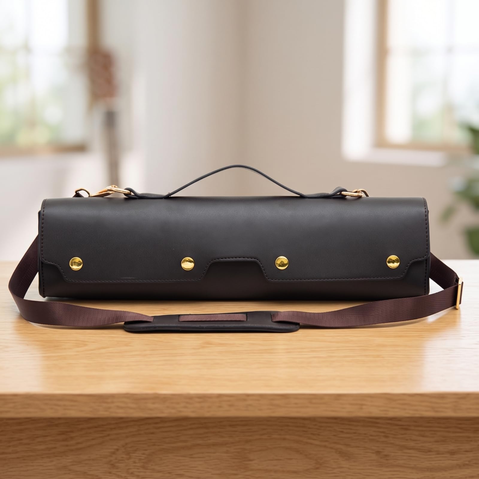 Estuche para Flauta Funda Bolsa Maletín Cubierta para Instrumento con Estructura Rígida Ligera Interior Suave Que Evitrañazos Correa Desmontable, 17 Agujeros