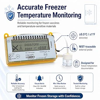 Fridge-tag 2L Vaccine Freezer Data Logger with NIST Traceable Probe